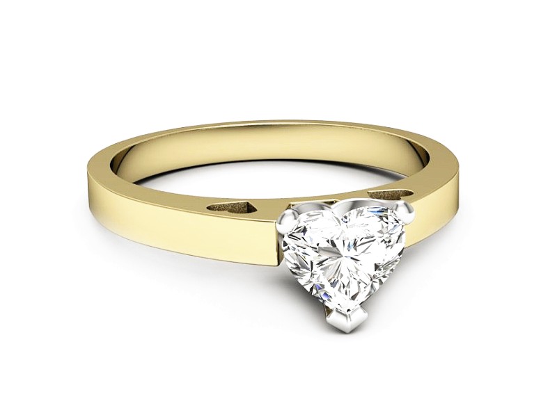 Pierścionek z diamentem w kształcie serca złoto - p15018zb — zdjęcie 2