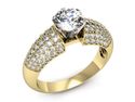 Pierścionek z diamentami żółte i białe złoto 585 - p15019zb