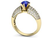 Złoty pierścionek z szafirem i diamentami złoto - p15019zszc - 3
