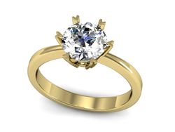 Złoty Pierścionek zaręczynowy z brylantem - p15020zbr_SI_I