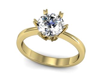 Złoty Pierścionek zaręczynowy z brylantem - p15020zbr_SI_I - 1