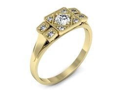 Pierścionek zaręczynowy z brylantami złoto - P15021zbr_VS_E