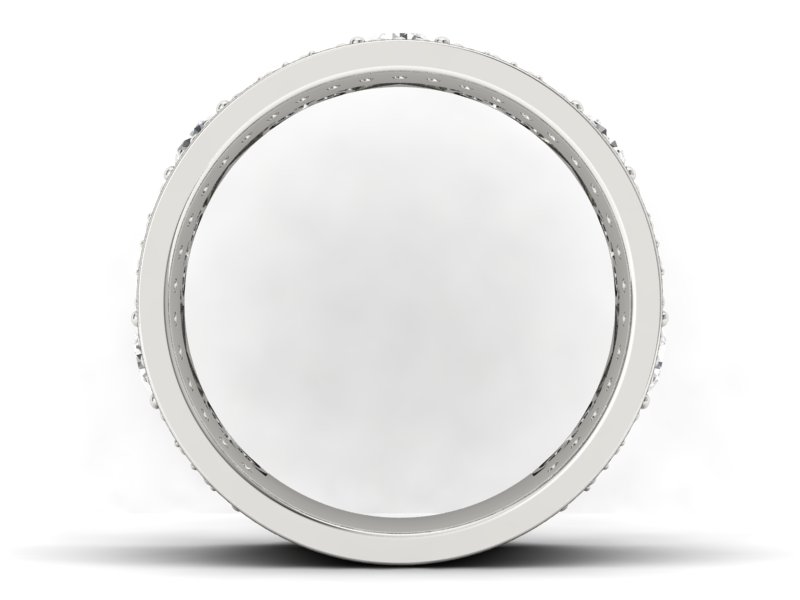 Pierścionek obrączka z diamentami białe złoto - p15022b — zdjęcie 2