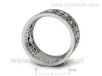 Pierścionek obrączka z brylantami z szafirami białe złoto 585 - P15022bszaf- 3