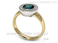 Pierścionek z aleksandrytem i diamentami żółte i białe złoto - p15023zbal- 3
