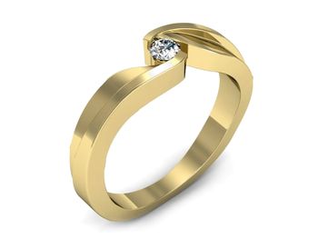 Złoty Pierścionek zaręczynowy z diamentem - P15024bbr_SI_G - 1