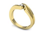 Złoty Pierścionek zaręczynowy z diamentem - P15024bbr_SI_G - 3