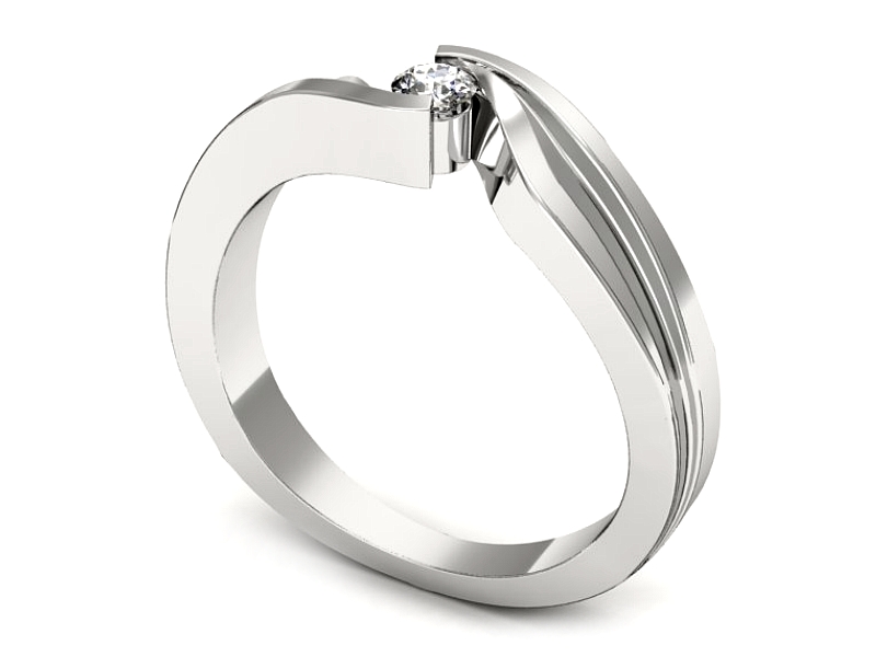 Pierścionek zaręczynowy z brylantem - P15024br_Si_G — zdjęcie 3