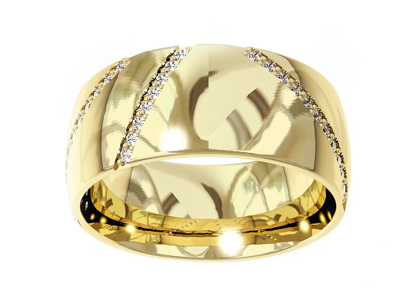 Obrączka z brylantami żółte złoto - P15027z — zdjęcie 3