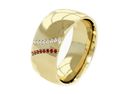Obrączka z brylantami żółte złoto i rubinami 585 - P15028zr