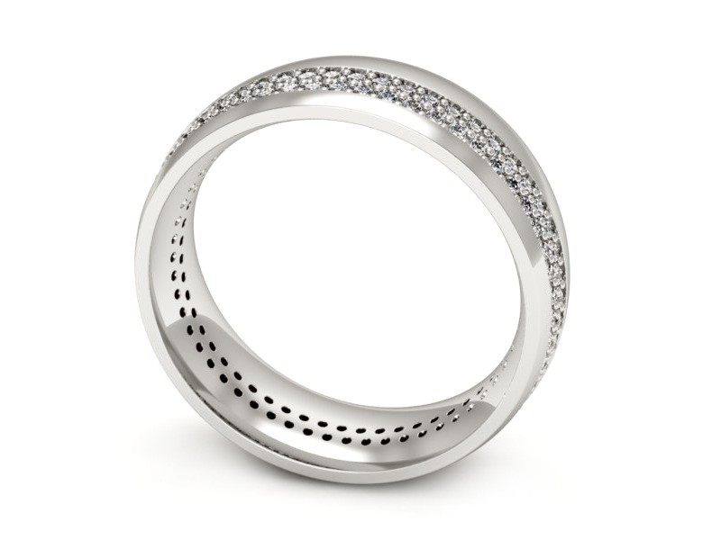 Obrączka z brylantami białe złoto - p15029b — zdjęcie 3