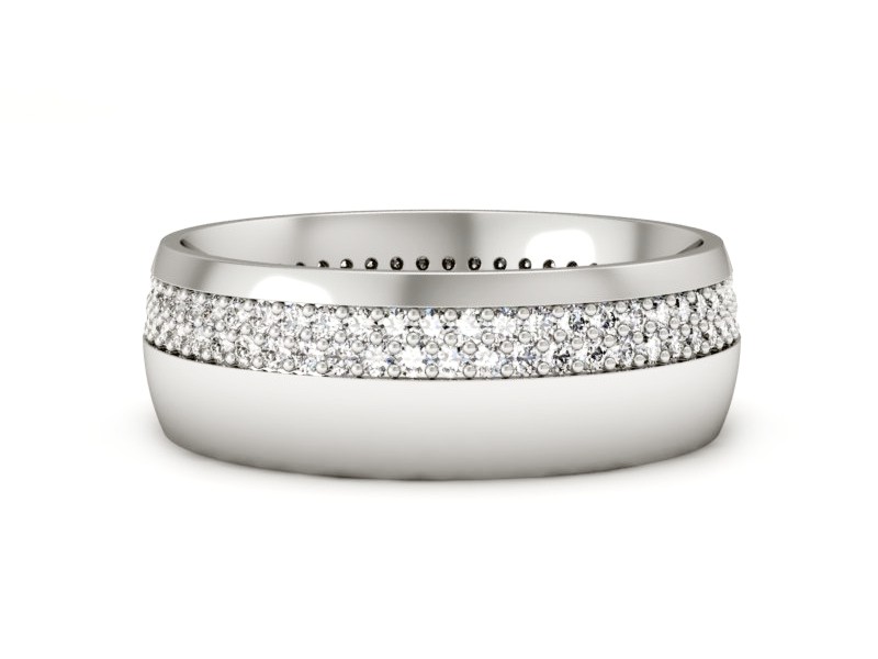 Obrączka z brylantami białe złoto - p15029b — zdjęcie 2