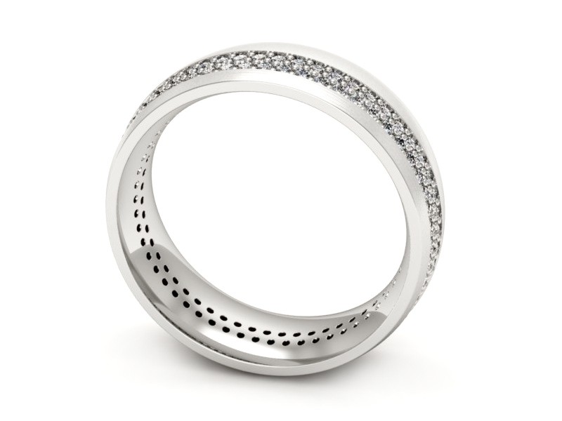 Obrączka z brylantami białe złoto - p15029bmp — zdjęcie 3