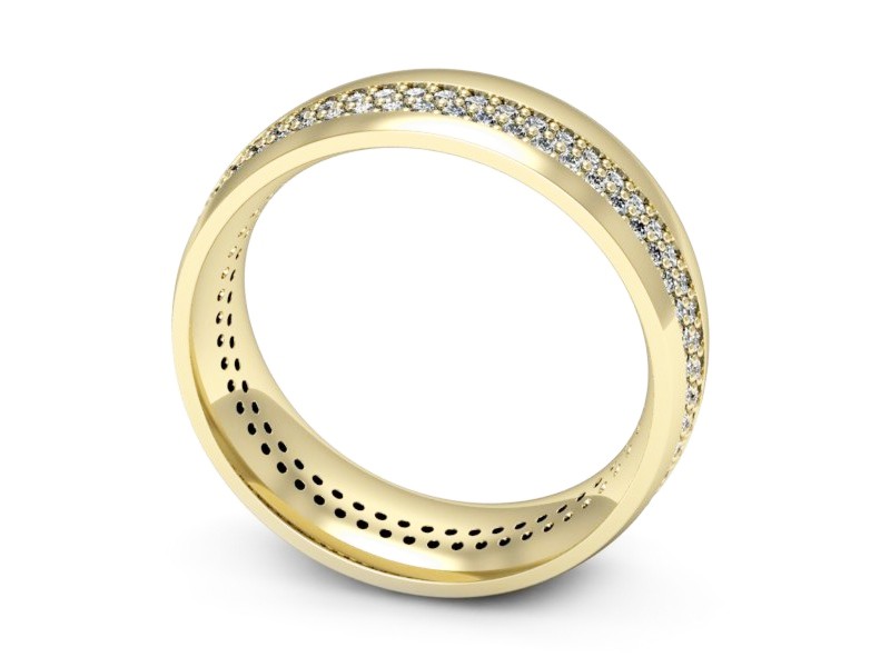 Obrączka z brylantami żółte złoto - p15029z — zdjęcie 3