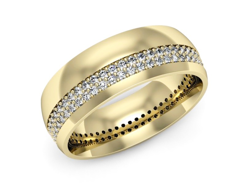 Obrączka z brylantami żółte złoto - p15029z