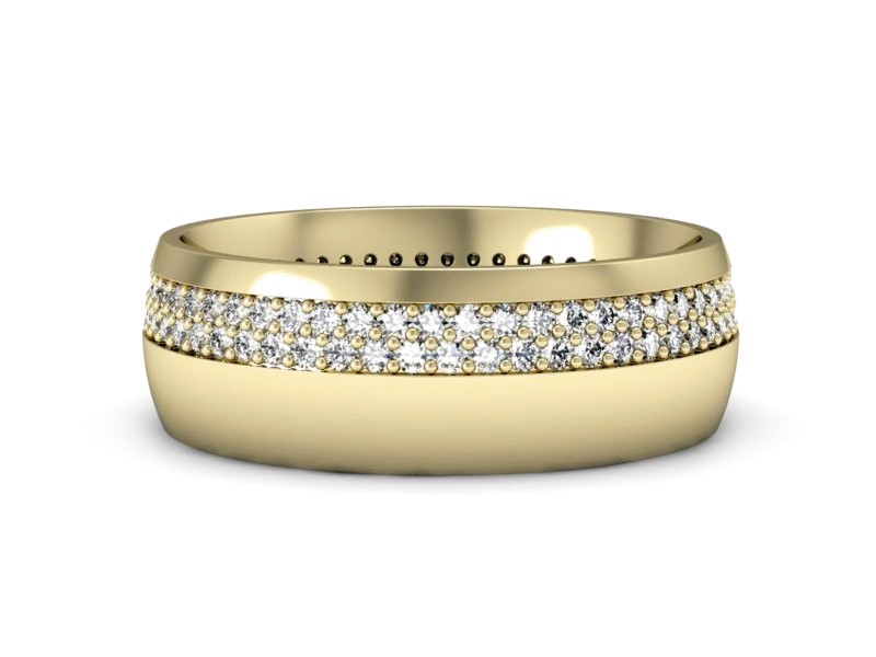 Obrączka z brylantami żółte złoto - p15029z — zdjęcie 2