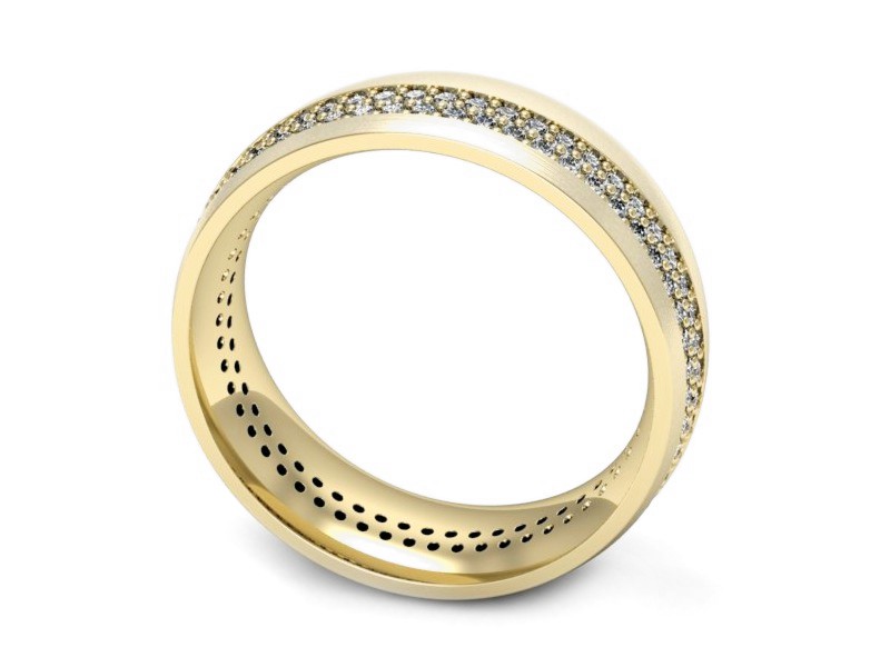 Obrączka z brylantami żółte złoto - p15029zmp — zdjęcie 3
