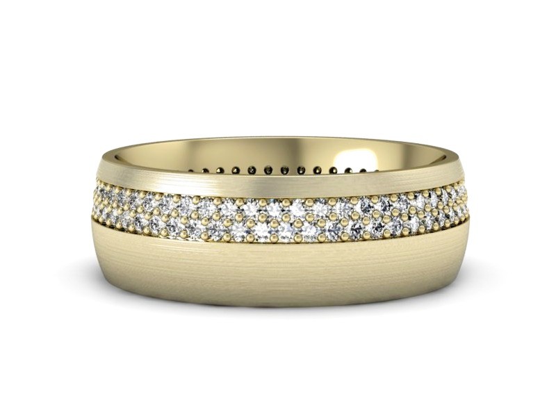 Obrączka z brylantami żółte złoto - p15029zmp — zdjęcie 2