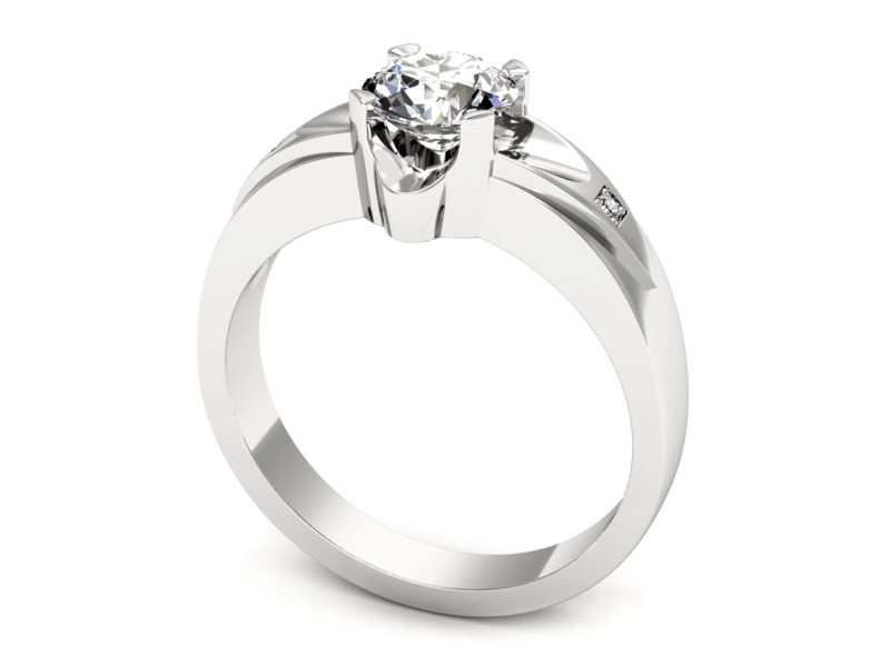 Złoty pierścionek z brylantami białe złoto - P15030bbr_P_F — zdjęcie 3