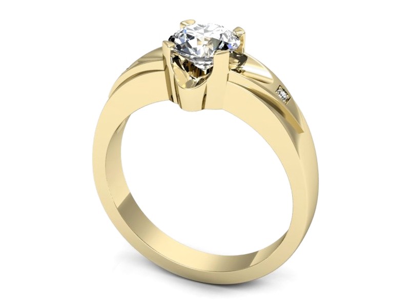 Złoty pierścionek z brylantami żółte złoto - p15030z — zdjęcie 3