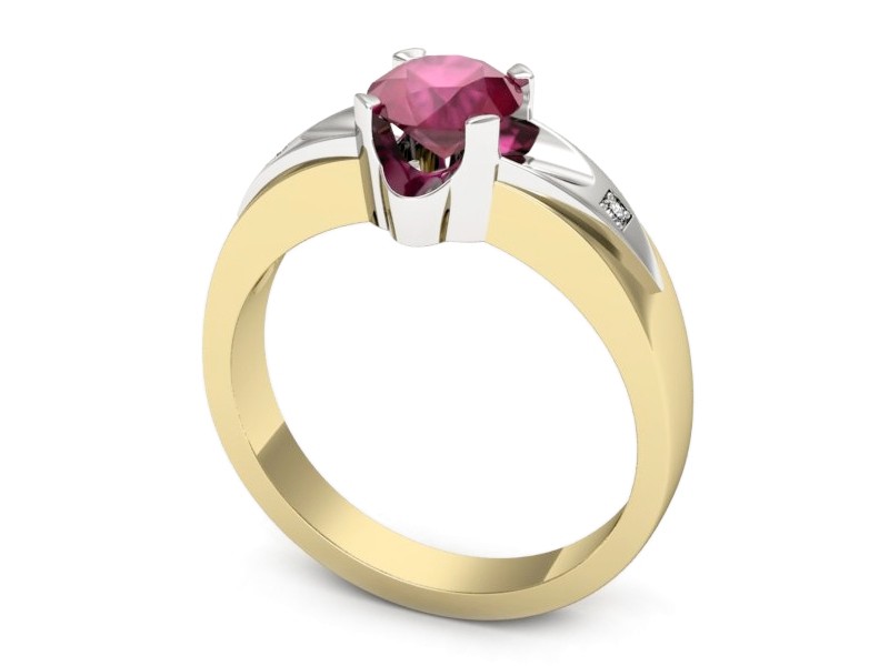 Pierścionek z rubinem i diamentami - p15030zbr — zdjęcie 3