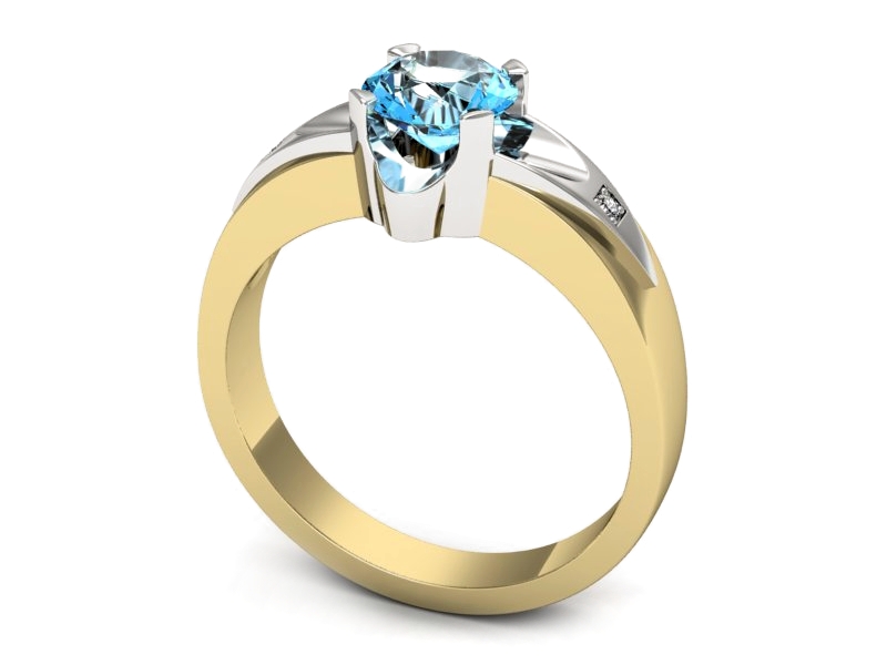 Pierścionek z topazem i brylantami - p15030zbtp — zdjęcie 3