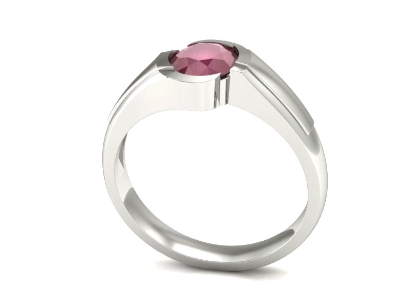 Złoty pierścionek z rubinem białe złoto - p15032br — zdjęcie 3
