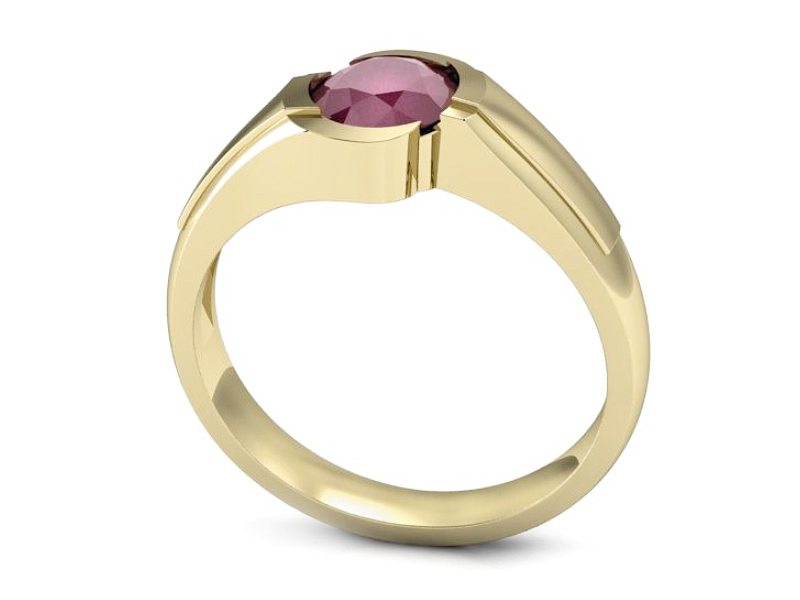 Złoty pierścionek z rubinem żółte złoto - p15032zr — zdjęcie 3