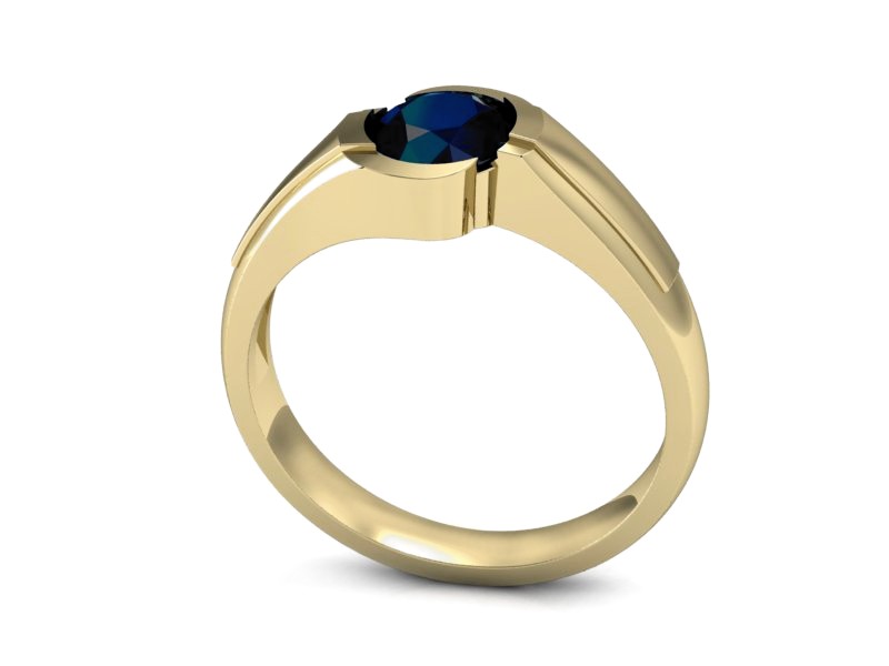 Złoty pierścionek z szafirem żółte złoto - p15032zsz — zdjęcie 3