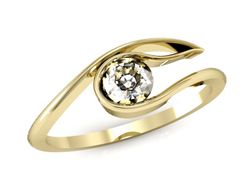 Złoty pierścionek z brylantem złoto próba 585 - P15033z_SI_F