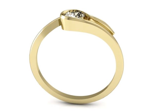 Złoty pierścionek z brylantem złoto próba 585 - P15033z_SI_F