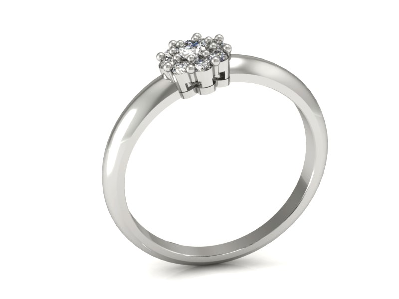 Złoty pierścionek z brylantami białe złoto - p15034b — zdjęcie 3