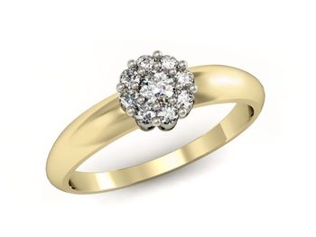 Złoty Pierścionek zaręczynowy z brylantami - P15034bz_P_H - 1
