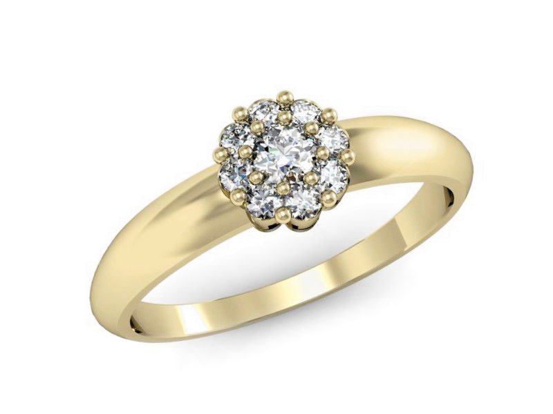 Pierścionek z brylantami żółte białe złoto - P15034z_Si_I