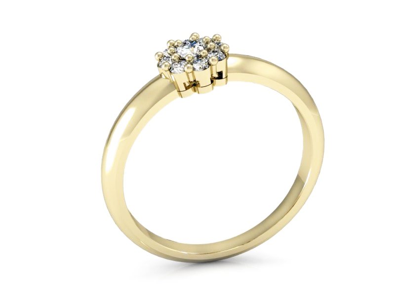 Pierścionek z brylantami żółte białe złoto - P15034z_Si_I — zdjęcie 3