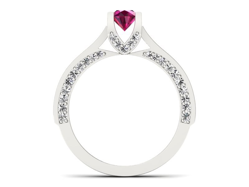 Pierścionek zaręczynowy z rubinem i brylantami - p15035br — zdjęcie 2