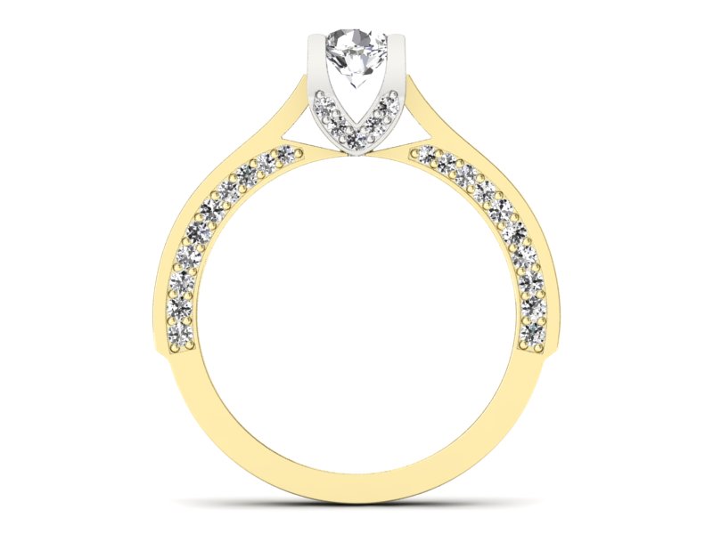 Pierścionek z diamentami żółte i białe złoto - p15035zb_PI — zdjęcie 2