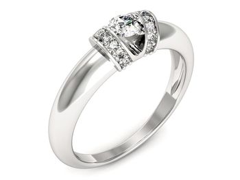 Pierścionek zaręczynowy z diamentami złoto 585 - p15039b - 1