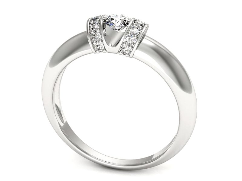 Pierścionek zaręczynowy z diamentami - p15039b — zdjęcie 3
