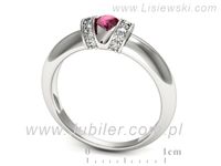 Pierścionek z rubinem białe złoto i brylantami proba 585 - p15039br- 3