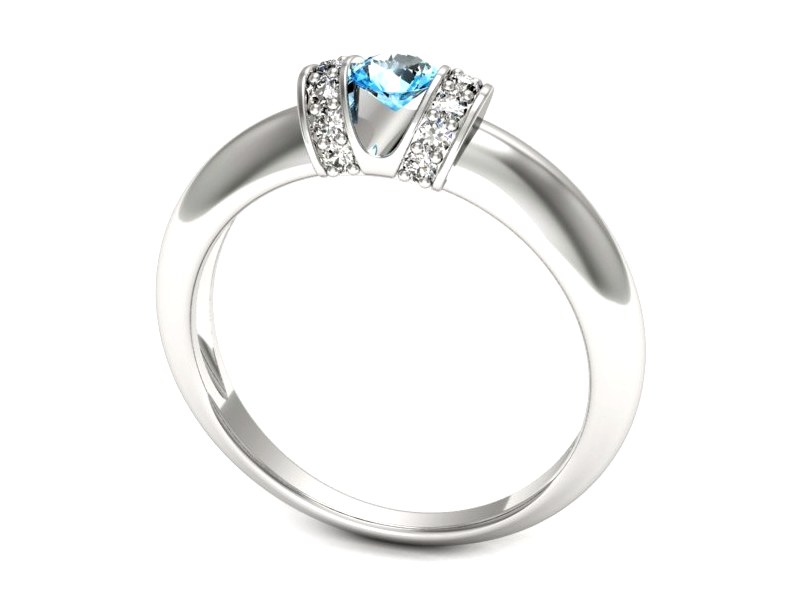 Pierścionek z topazem i brylantami białe złoto - p15039btp — zdjęcie 3