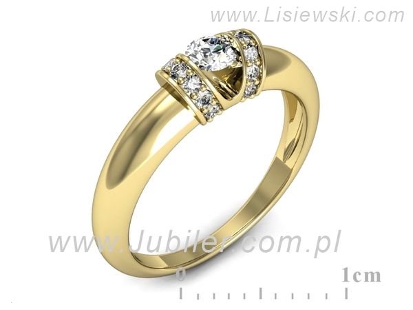 Złoty Pierścionek z brylantami złoto próby 585 żółte złoto - p15039z- 1