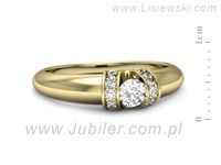 Złoty Pierścionek z brylantami złoto próby 585 żółte złoto - p15039z- 2