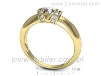 Złoty Pierścionek z brylantami złoto próby 585 żółte złoto - p15039z- 3