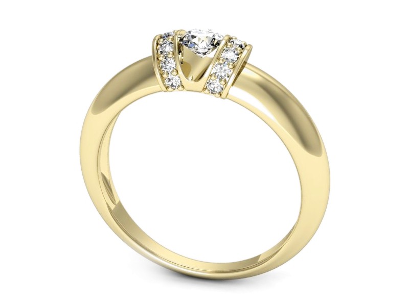 Złoty pierścionek z brylantami żółte złoto - p15039z — zdjęcie 3