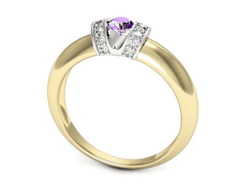 Pierścionek z tanzanitem i diamentami - p15039zbt — zdjęcie 3