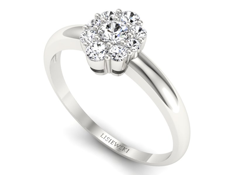 Pierścionek zaręczynowy z diamentami - p15040b — zdjęcie 3