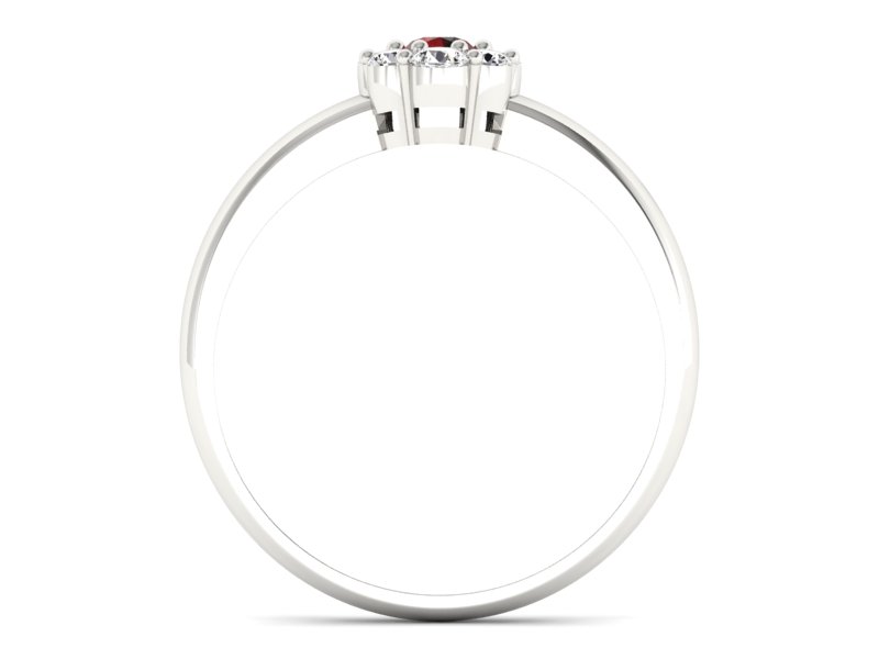 Pierścionek z granatem i brylantami białe złoto - p15040bgr — zdjęcie 2