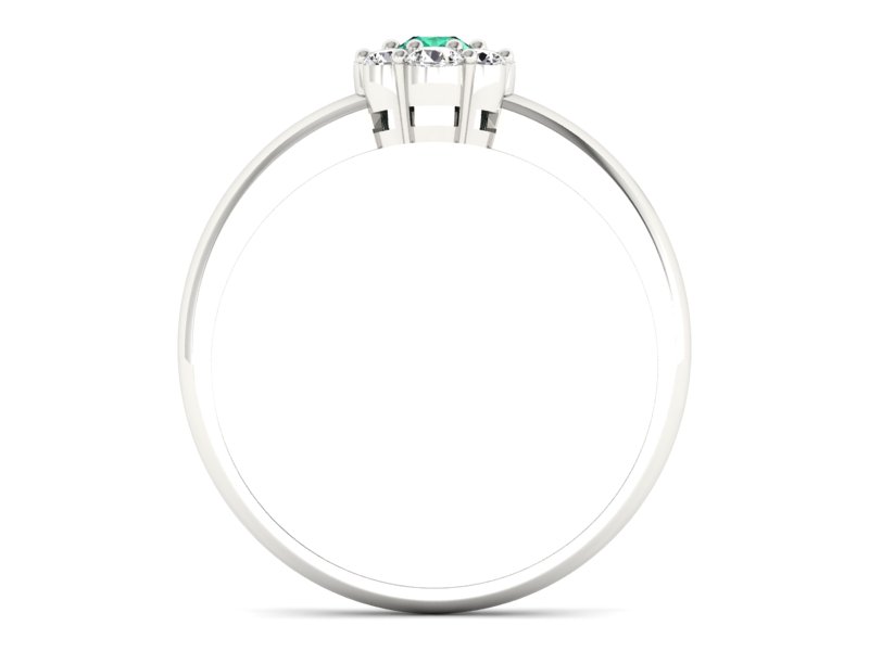 Złoty pierścionek ze szmaragdem i brylantami - p15040bsm — zdjęcie 2