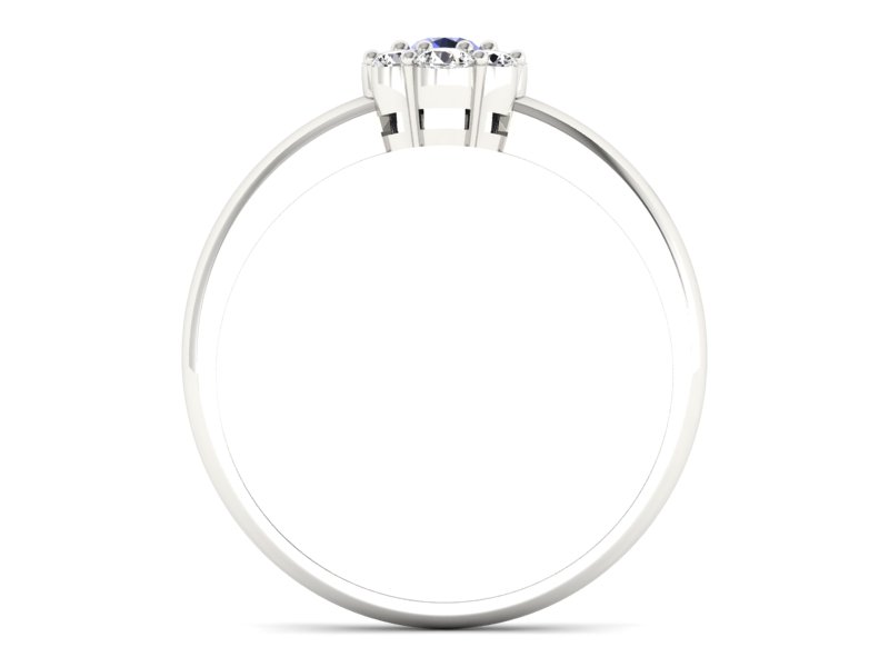Pierścionek z tanzanitem białe złoto i brylantami - p15040bt — zdjęcie 2